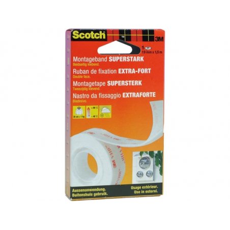 CINTA MONTAJE DOBLE CARA EXT. SCOTCH 19MMX1.5M.