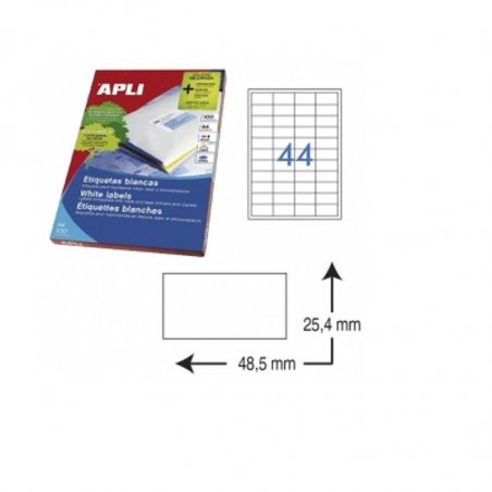 ETIQUETA ADHESIVA BLANCA APLI 48.5X25.4MM. C/4400