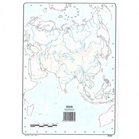 MAPA MUDO COLOR ASIA POLITICO