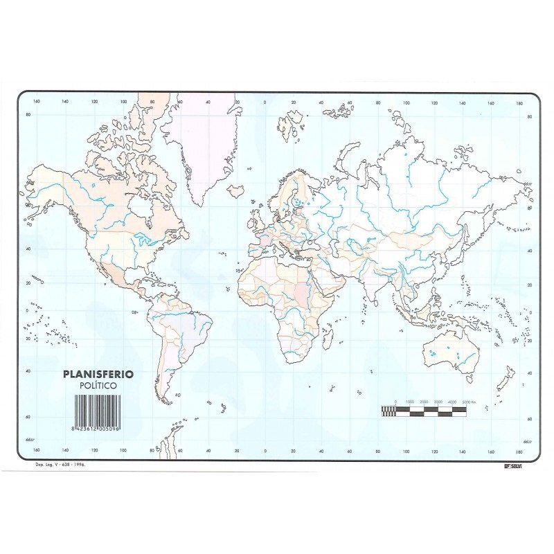 MAPA MUDO COLOR PLANISFERIO POLITICO