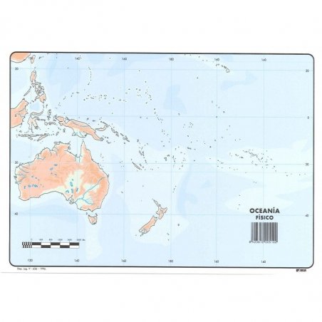 MAPA MUDO COLOR OCEANIA FISICO