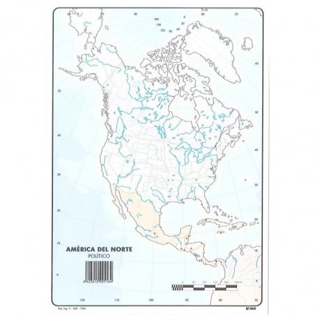 MAPA MUDO COLOR AMERICA NORTE POLITICO