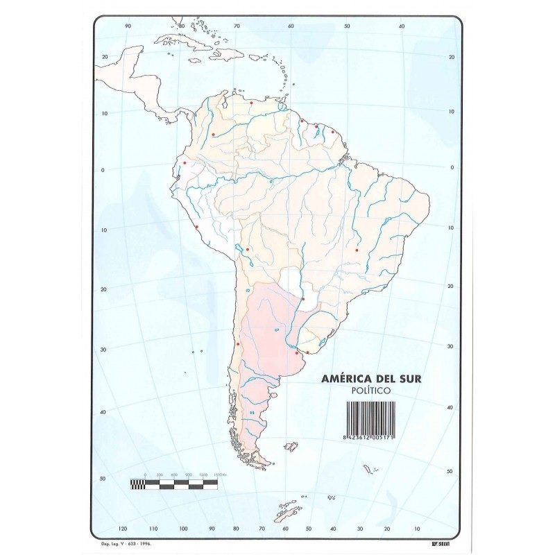 MAPA MUDO COLOR AMERICA SUR POLITICO