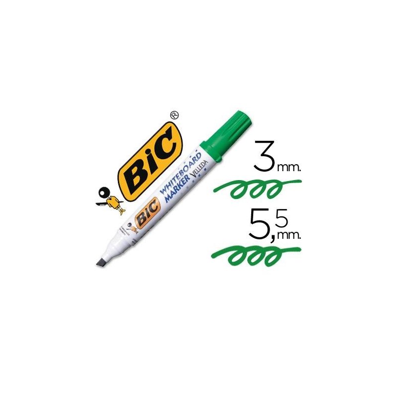 ROTULADOR BIC VELLEDA ECOLUTIONS P. BISELADA VERDE