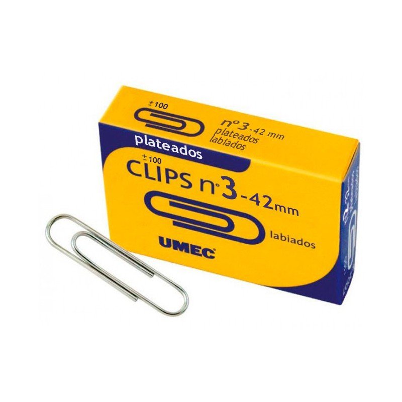 CLIPS PLATEADOS UMEC Nº 3 42MM C/100