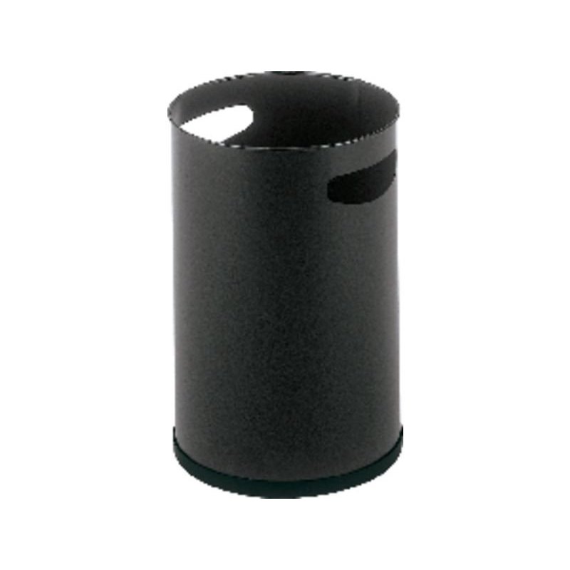 PAPELERA METALICA CON ASAS 16L. NEGRO