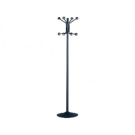 PERCHERO PIE METALICO 8 COLGADORES COLOR NEGRO