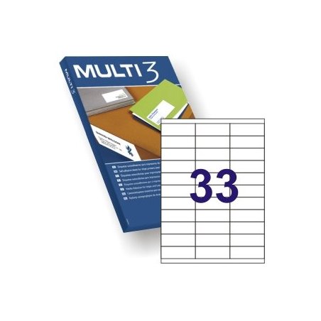 ETIQUETA ADHESIVA BLANCA MULTI-3 70X25.4MM. C/3300