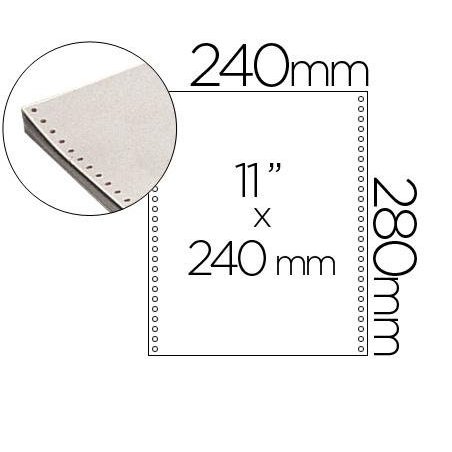 PAPEL CONTINUO FABRISA 240X11" BLANCO 2H. C/1500H.