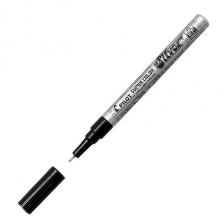 ROTULADOR PILOT SUPER COLOR PLATA 0.5MM