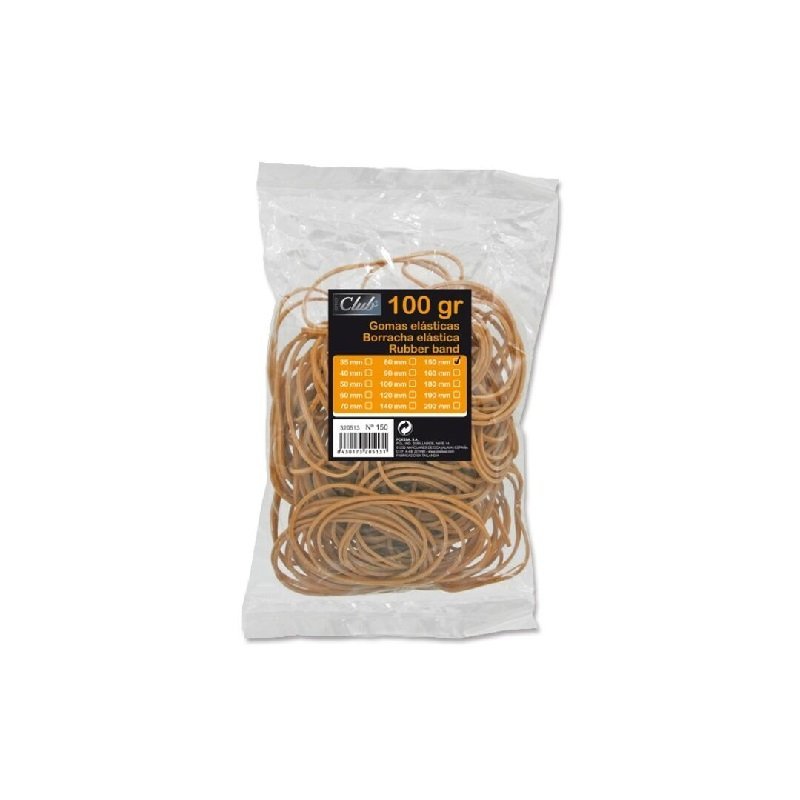 GOMAS ELASTICAS OFFICE CLUB Nº 15 B/ 100GR.