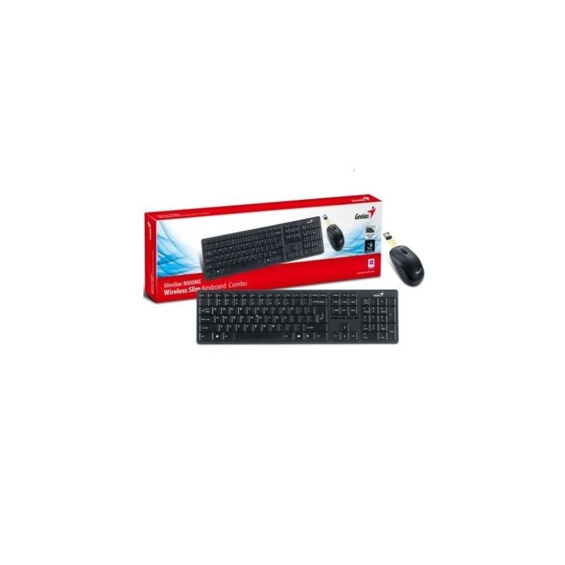 TECLADO+RATON INALAMBRICO GENIUS 8000ME NEGRO