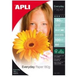 PAPEL FOTOGRAFICO APLI INKJET A4 180GR. P/100