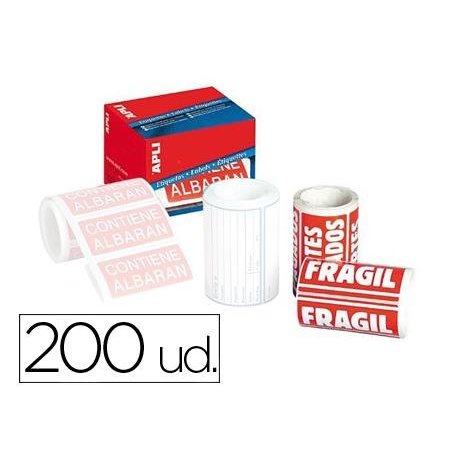 ROLLO DE ETIQUETAS APLI "FRAGIL"  C/200