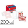 ROLLO DE ETIQUETAS APLI "FRAGIL"  C/200