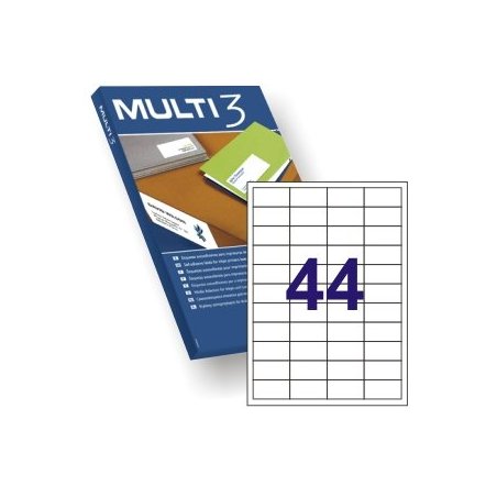 ETIQUETA ADHESIVA BLANCA MULTI3 48.5x25.4MM C/4400