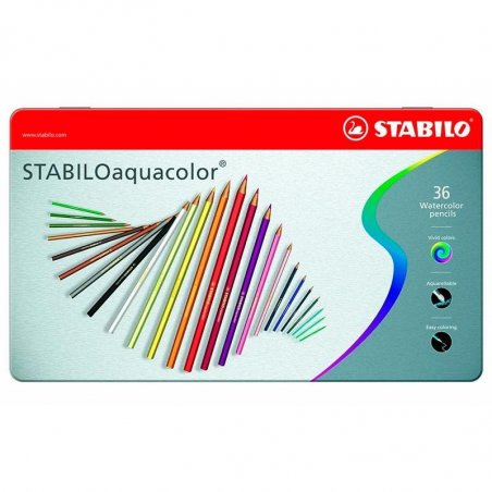 LAPIZ AQUACOLOR ESTUCHE METAL 36 UNID.