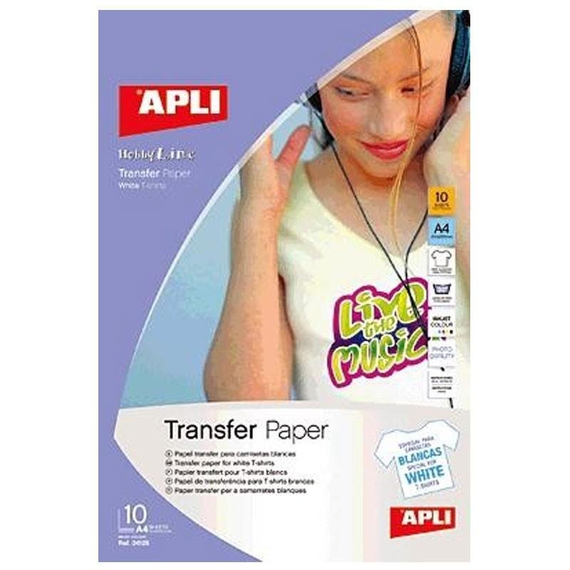 PAPEL TRANSFER APLI TEJIDOS CLAROS B/10H.