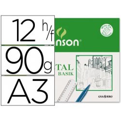 PAPEL VEGETAL CANSON A3 P/ 12H.