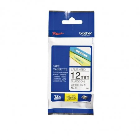 CINTA ROTULAR LAMINADA BROTHER 18MMX8M NG/BL TZ241