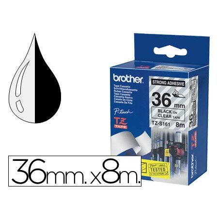 CINTA ROTULAR LAMINADA BROTHER 36MMX8M NG/TR TZ161