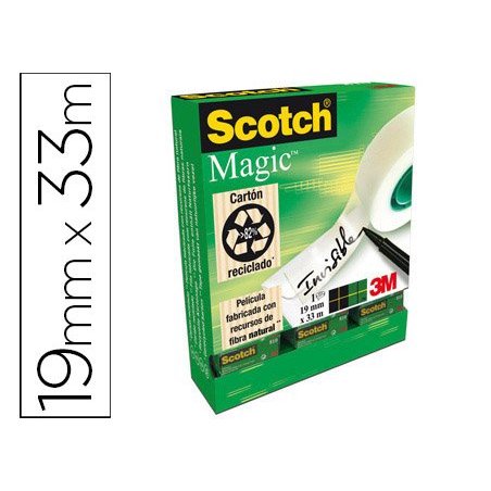 CINTA ADHESIVA INVISIBLE 3M 19MMX33M.
