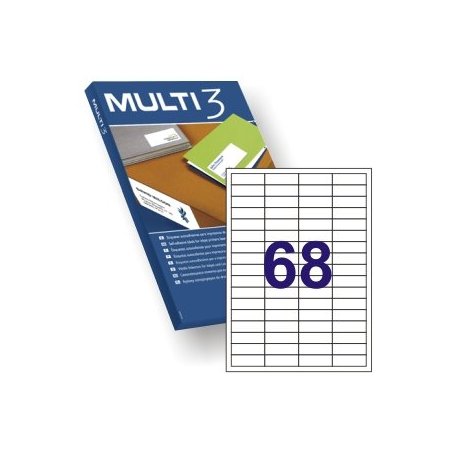 ETIQUETA ADHESIVA BLANCA MULTI3 48.5x16.9MM C/6800