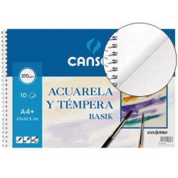 BLOC ACUARELA CANSON BASIK A4+ ESPIRAL 370GR. 10H.