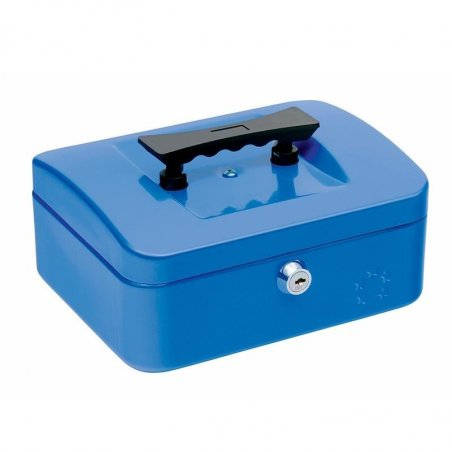 CAJA DE CAUDALES Q-CONNECT 20X16X9CM. AZUL