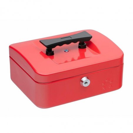 CAJA DE CAUDALES Q-CONNECT 20X16X9CM. ROJO