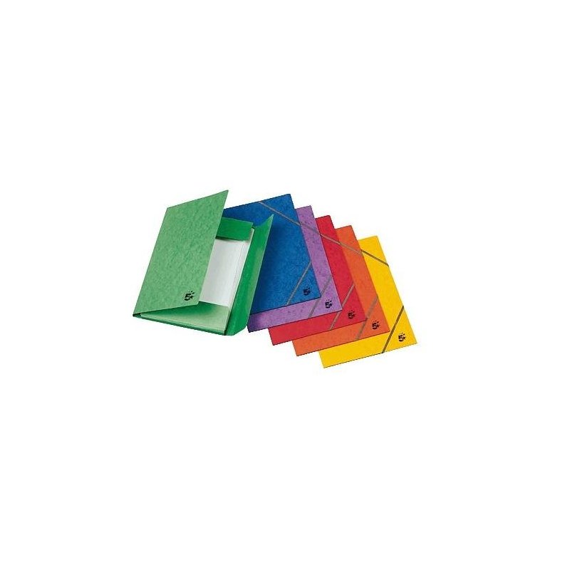 CARPETA CON GOMAS Y 3 SOLAPAS FOLIO 5* VERDE