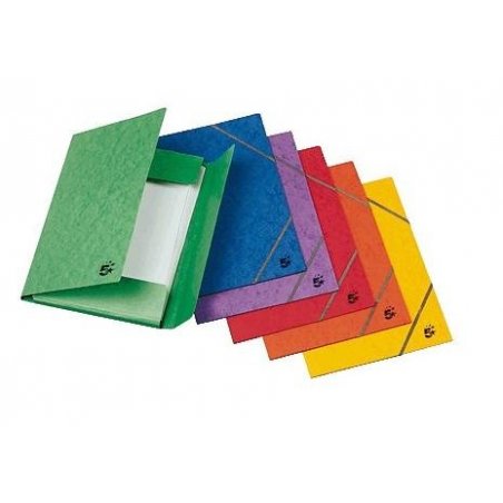 CARPETA CON GOMAS Y 3 SOLAPAS FOLIO 5* VERDE
