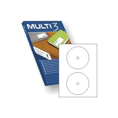 ETIQUETA ADHESIVA MULTI-3 CD/DVD 117MM. C/200