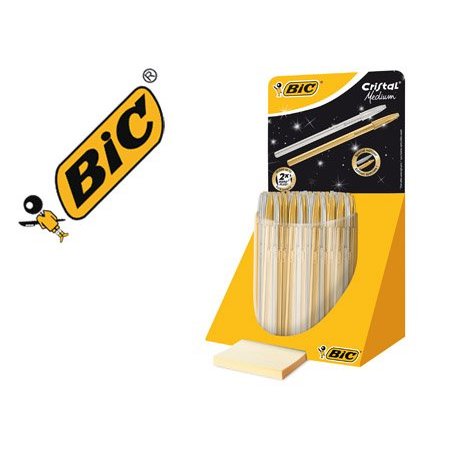 BOLIGRAFO BIC CRISTAL ORO Y PLATA EXP/40