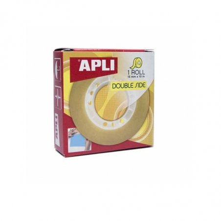 CINTA ADHESIVA DOBLE CARA APLI 15MMX10M.