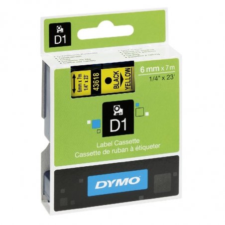 CINTA DYMO D1 6MX7M NEGRO/AMARILLO