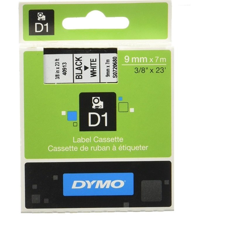 CINTA DYMO D1 9MMX7M NEGRO/BLANCO