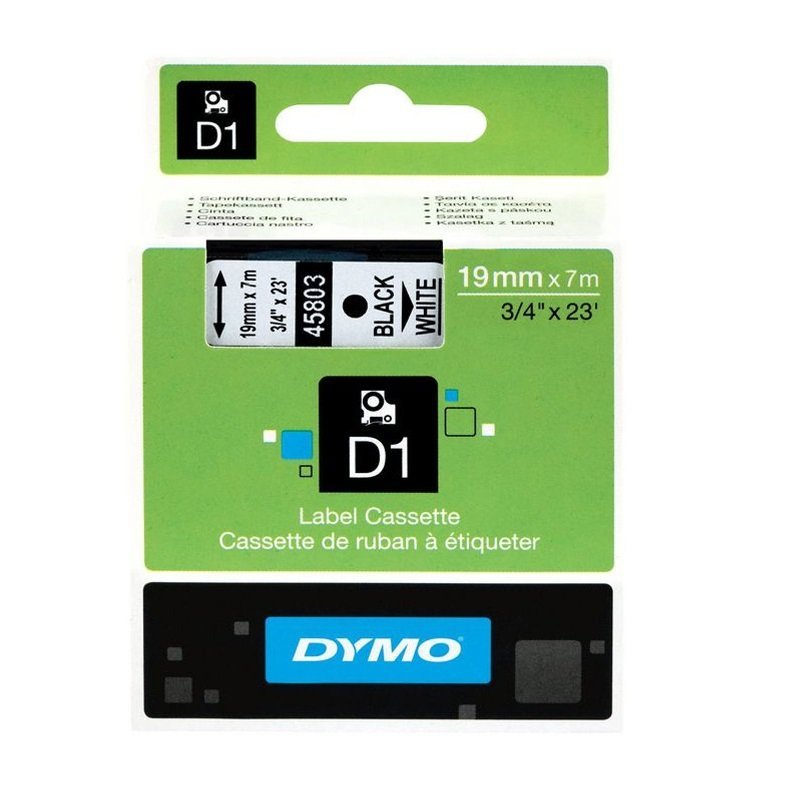 CINTA DYMO D1 19MMX7M NEGRO/BLANCO 