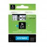 CINTA DYMO D1 19MMX7M NEGRO/BLANCO 