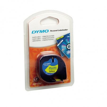 CINTA DYMO LETRATAG PLASTICO 12MMX4M NEGRO/AMARILL