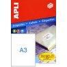 ETIQUETA ADHESIVA BLANCA APLI 297X420MM. C/100