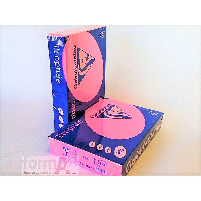 PAPEL TROPHEE A4 80 GR. ROSA FLUOR P/500