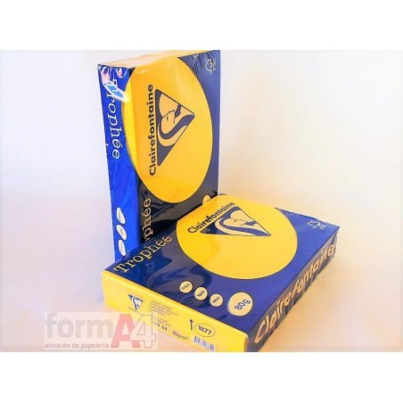 PAPEL TROPHEE A4 80 GR. AMARILLO SOL P/500