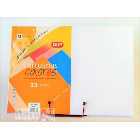 CARTULINA DHP A3 180GR. BLANCO P/50