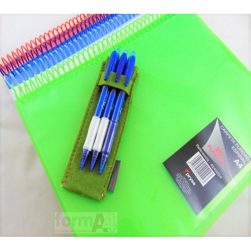 CARPETA ESPIRAL PRYSE 20 FUNDAS A4 C/BOLSILLO