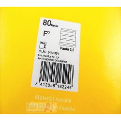 CUADERNO ESP PACSA T. DURA FOLIO 80H. PAUTA 3.5MM.
