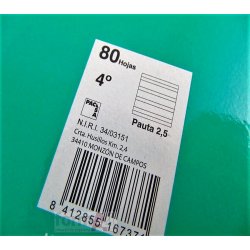 CUADERNO ESPIRAL PACSA INSTITUT 4º 80H. 2.5MM