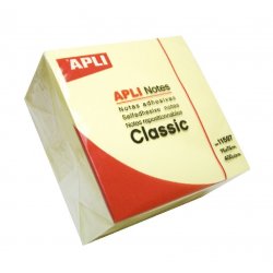 BLOC NOTAS AMARILLAS APLI 75X75MM. 400H.