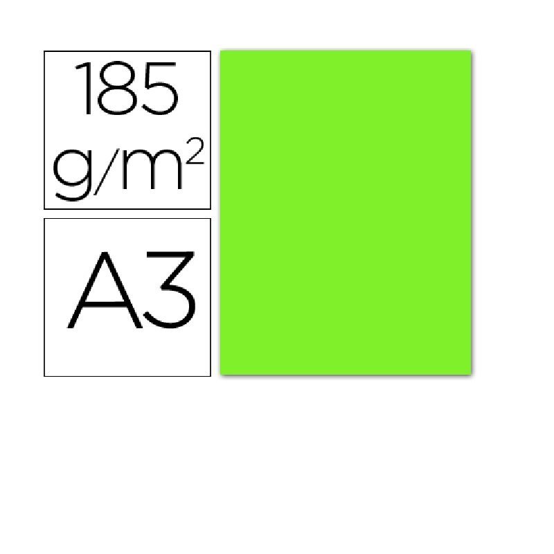CARTULINA IRIS A3 VERDE FLUOR P/50