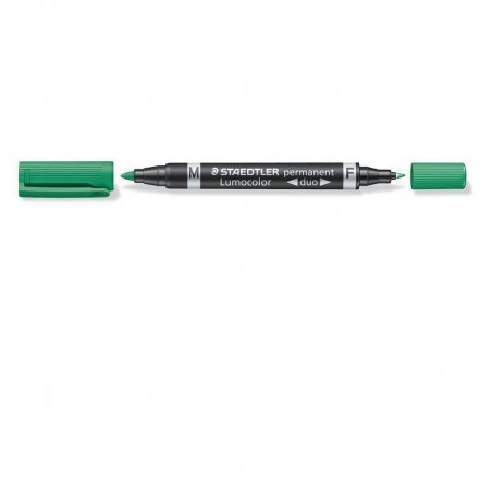 MARCADOR PERMANENTE LUMOCOLOR 348 DUO VERDE 